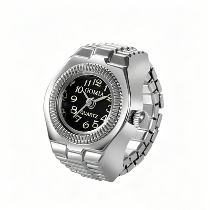 Individuality Vintage Punk Alloy Elastic Stretchy Quartz Watch Rings