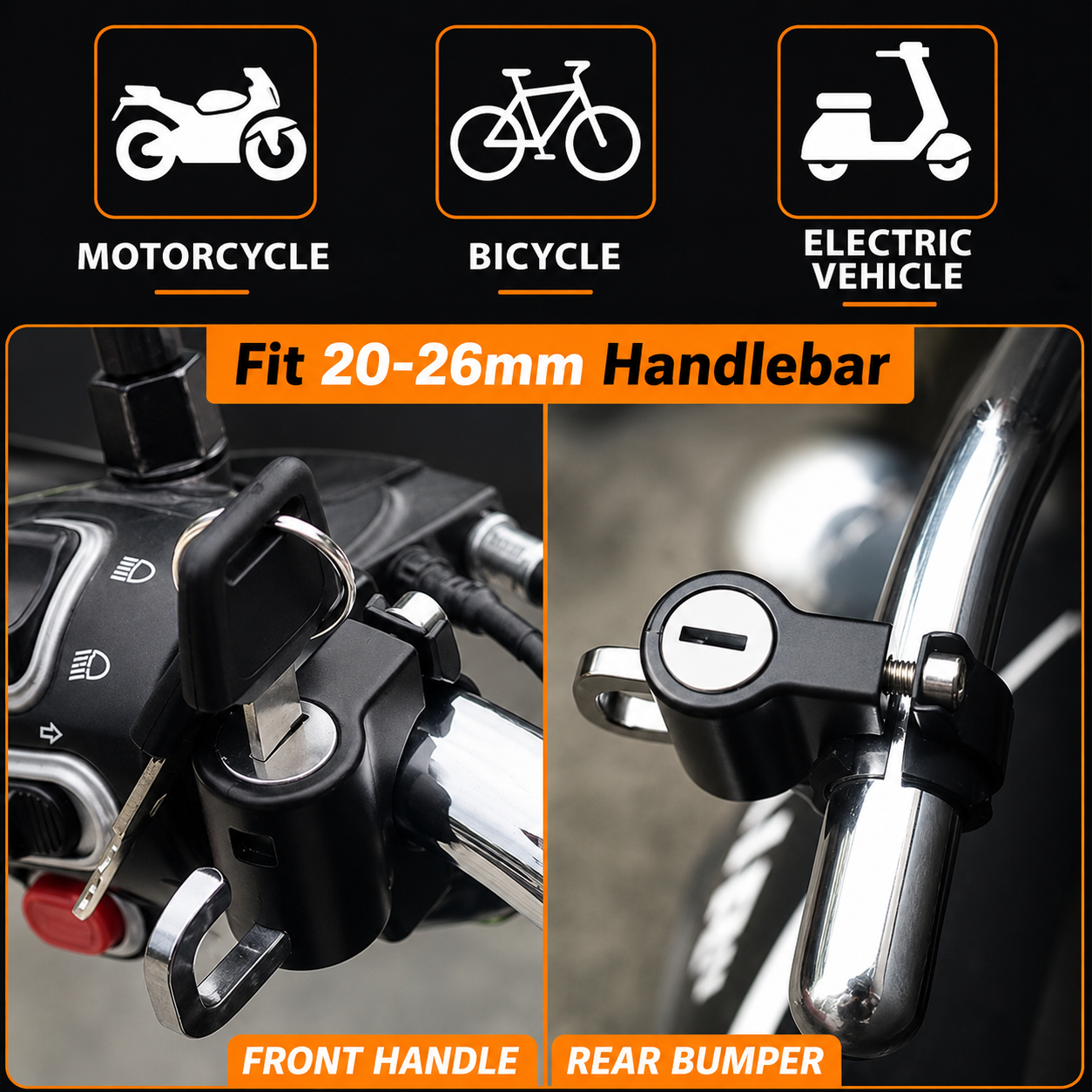 Functional Anti-theft Helmet Lock Set