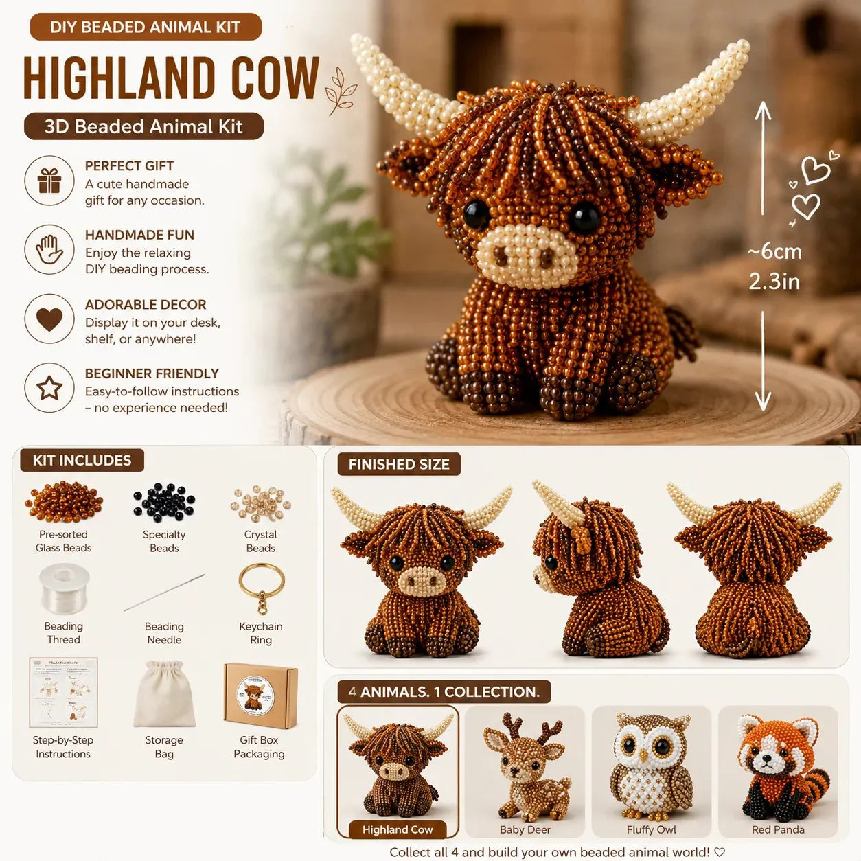 Petite 3D Beaded Animal Craft Kit