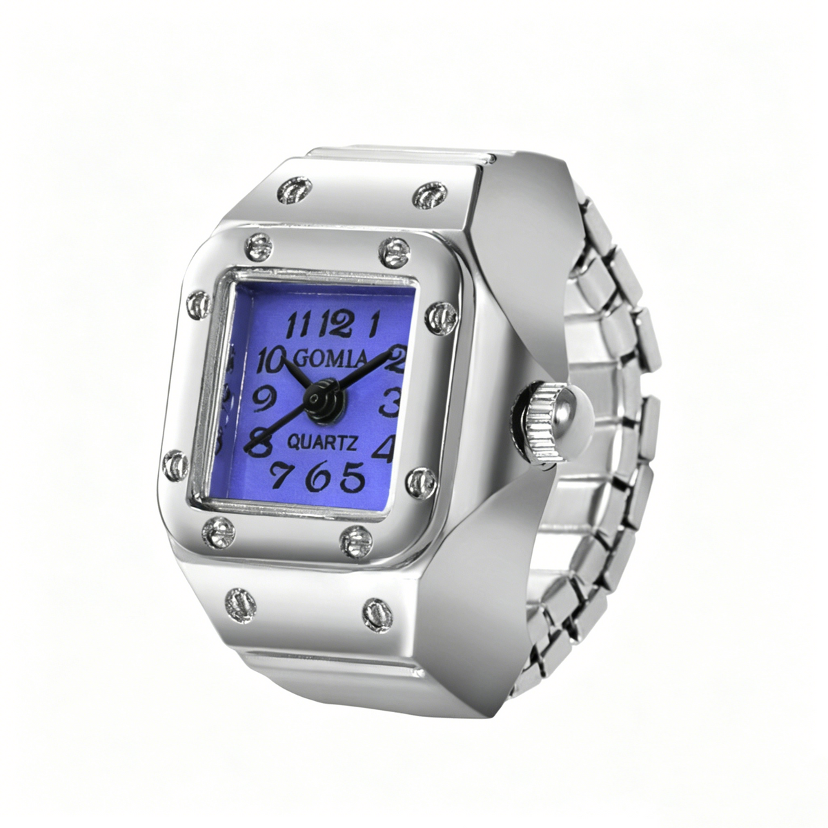 Individuality Vintage Punk Alloy Elastic Stretchy Quartz Watch Rings