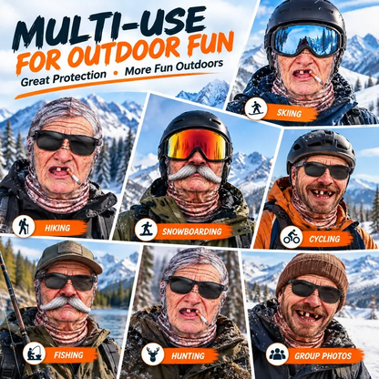 3D Realistic Old Man Face Mask with Hood|Funny Winter Skiing Costume Accessory