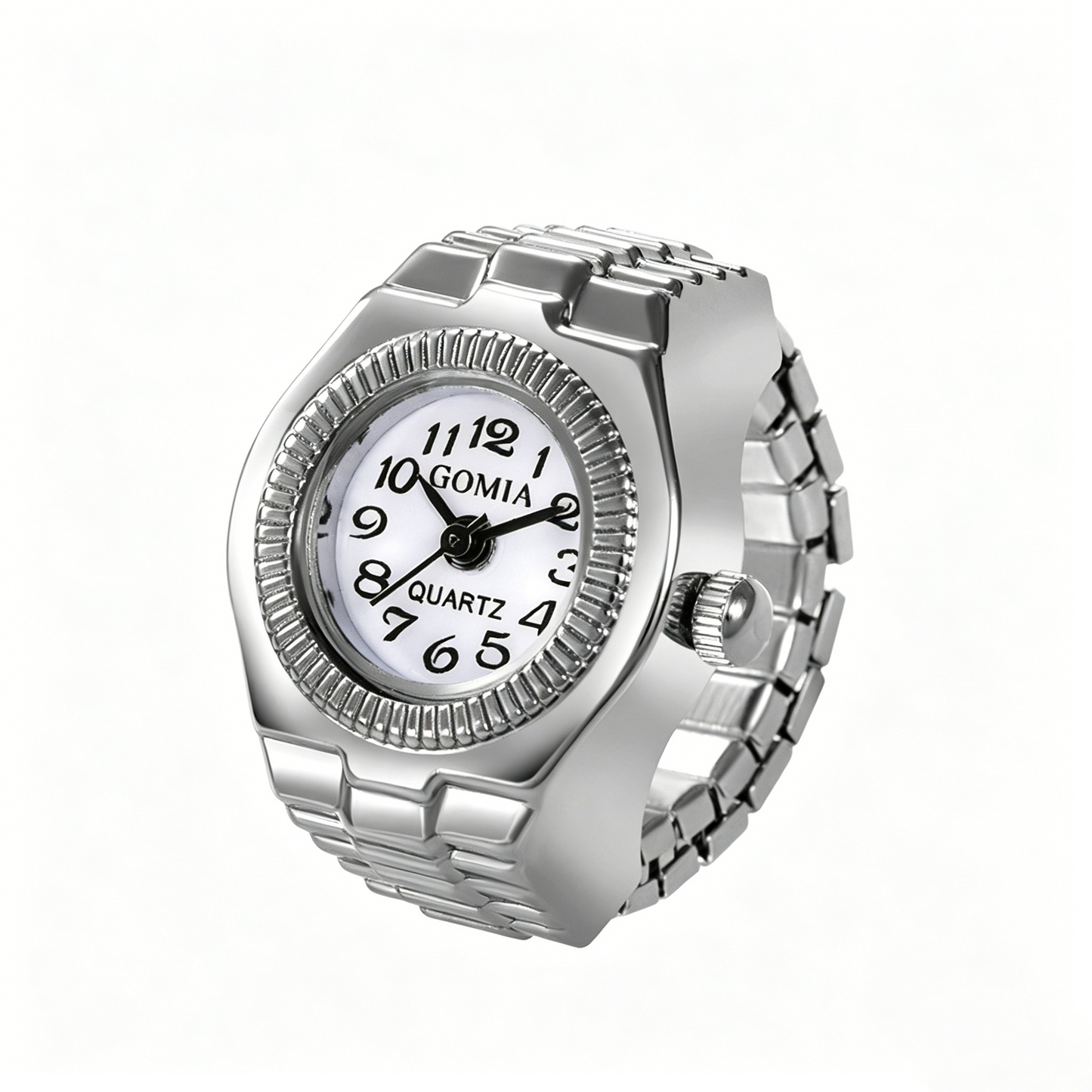 Individuality Vintage Punk Alloy Elastic Stretchy Quartz Watch Rings