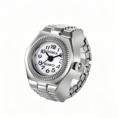 Individuality Vintage Punk Alloy Elastic Stretchy Quartz Watch Rings