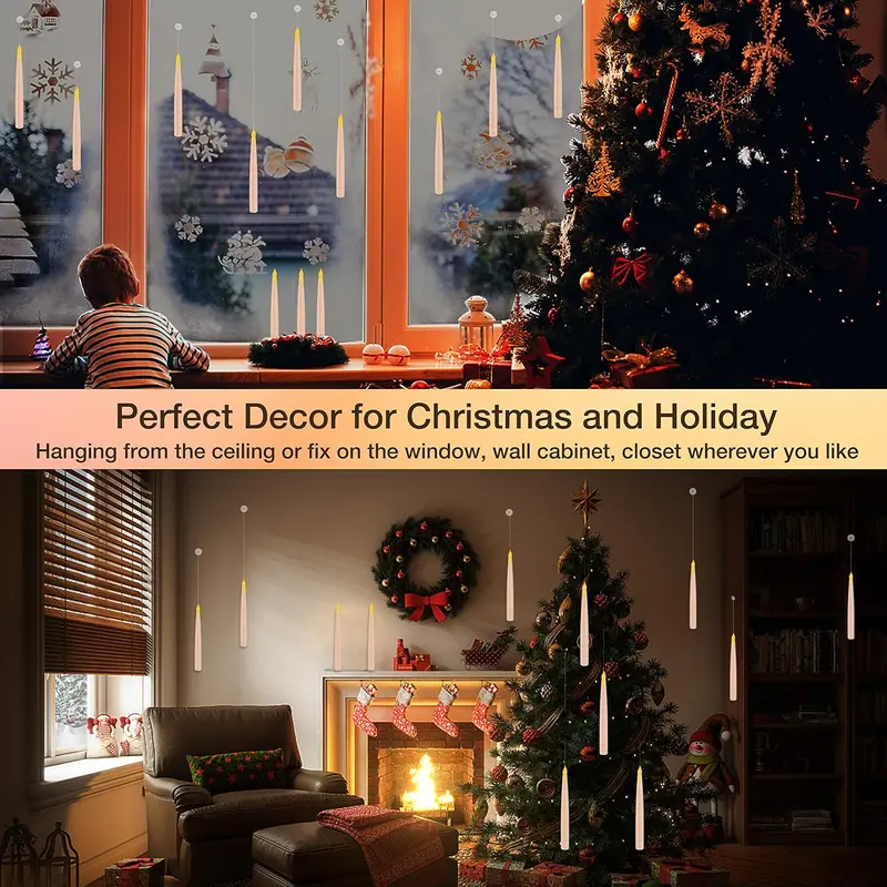 Flameless Candles with Magic Wand Remote for Christmas & Halloween Decor