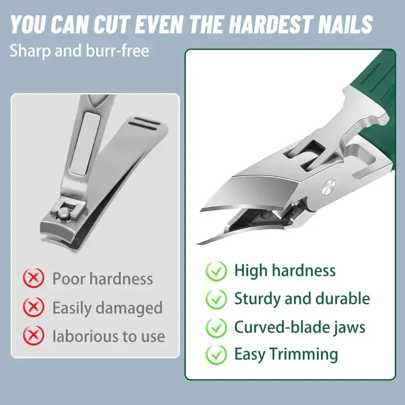 Eagle Beak Nail Care 3-Piece Kit – Clipper, Cuticle Tool & File for Thick Nails