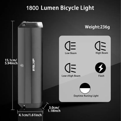 1800 Lumen Super Bright LED Bike Light