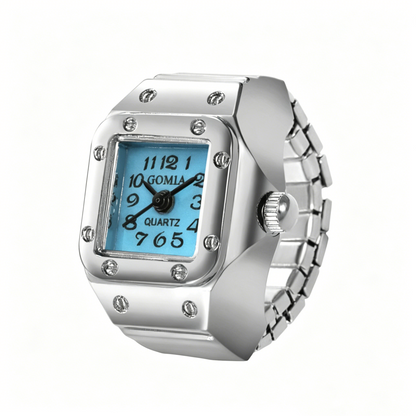 Individuality Vintage Punk Alloy Elastic Stretchy Quartz Watch Rings