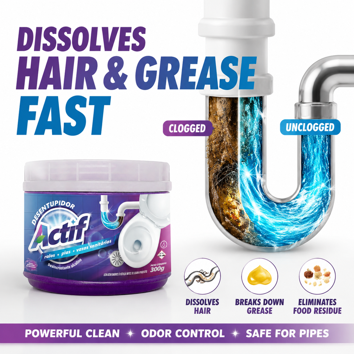 300g Active Drain Unblocker Powder