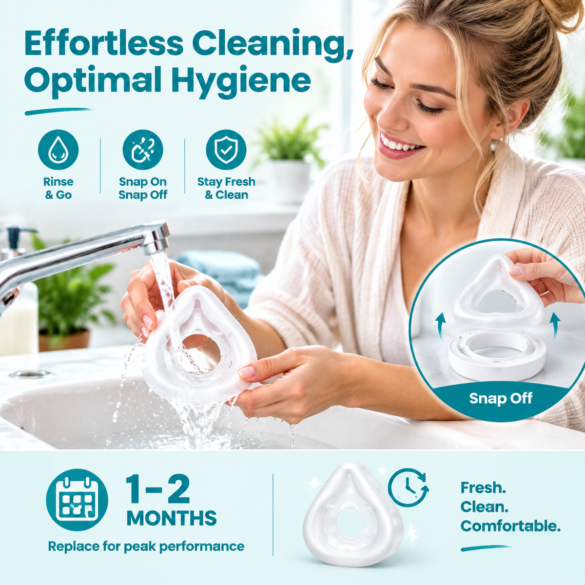Premium Liquid Silicone Full Face Mask Replacement Cushion – Leakproof & Skin-Friendly Seal