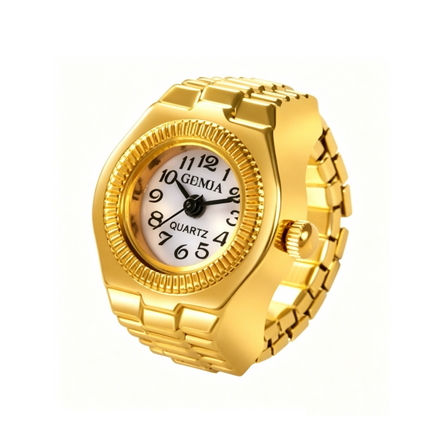 Individuality Vintage Punk Alloy Elastic Stretchy Quartz Watch Rings