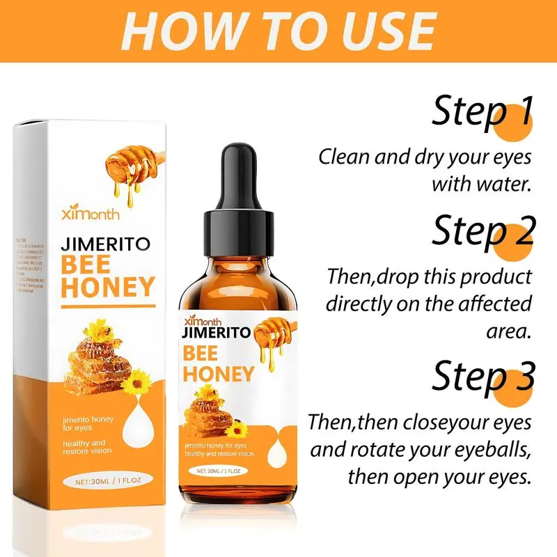Fragrance-Free Brightening Natural Jimerito Honey Extract Eye Serum Drops