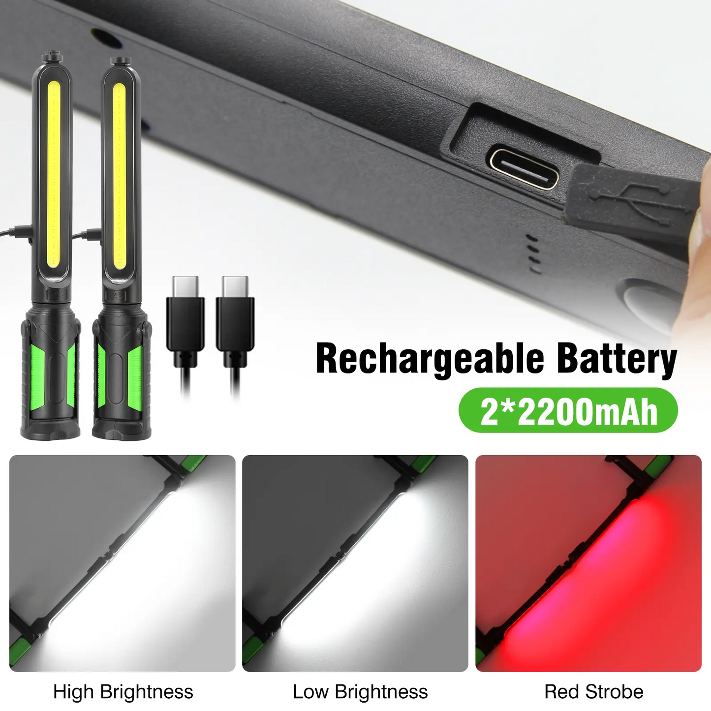 Rechargeable Magnetic Work Light Bar
