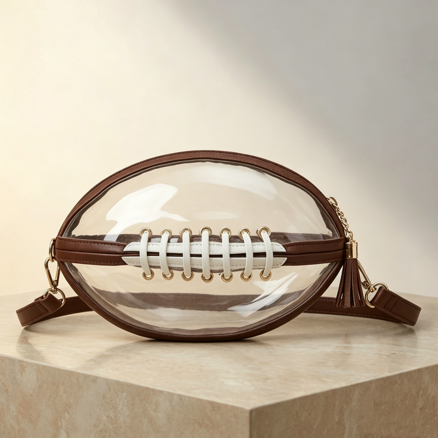 Football-Shaped Clear Stadium Bag