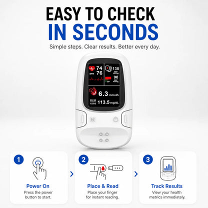 Professional 3-in-1 Glucose & Vital Signs Monitor