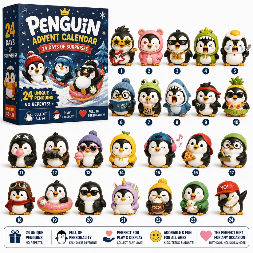 24-Day Penguin Advent Calendar – 24 Unique Collectible Penguins