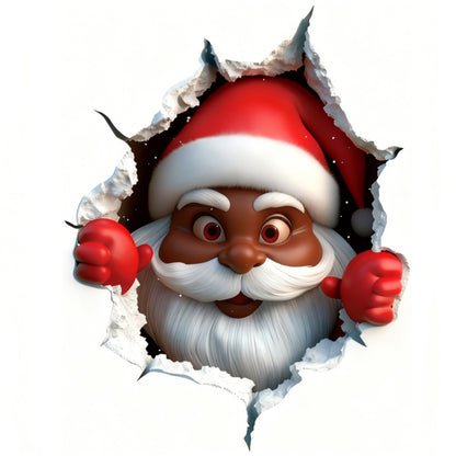 Festive Decor 2-Piece Santa Face Vinyl Stickers