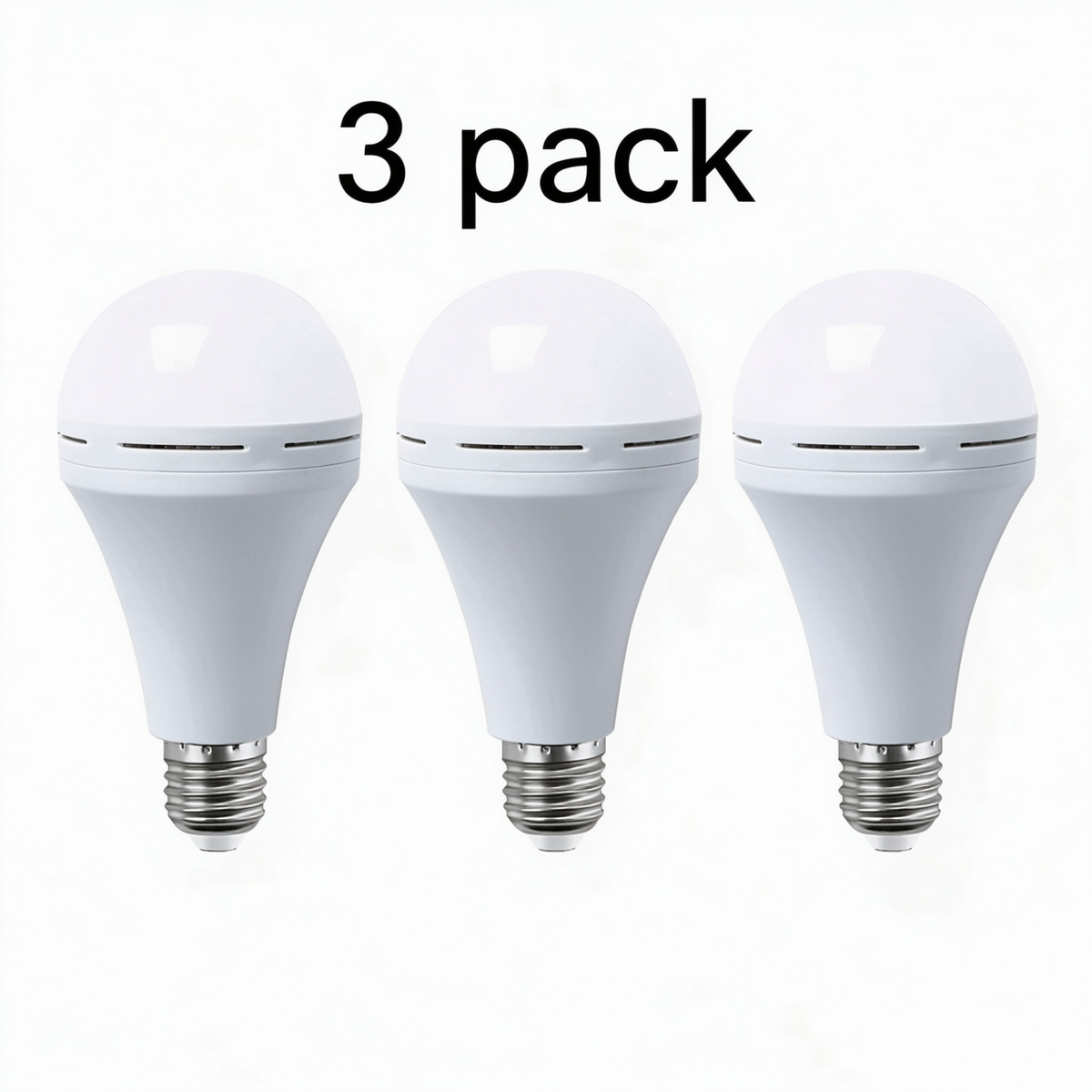 Rechargeable Emergency LED Bulbs 3 Pack – Battery Backup for Outages & Camping