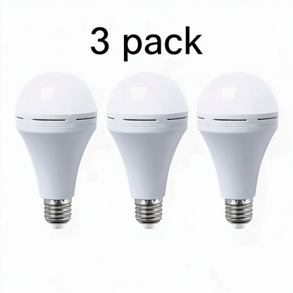 Rechargeable Emergency LED Bulbs 3 Pack – Battery Backup for Outages & Camping
