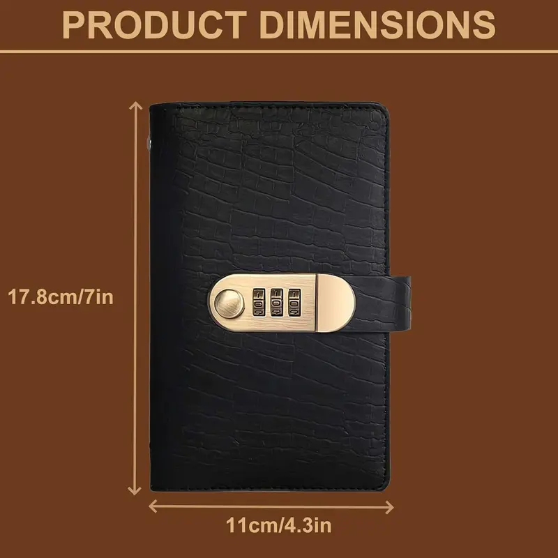 100-Pocket PU Leather Currency Album with Password Lock
