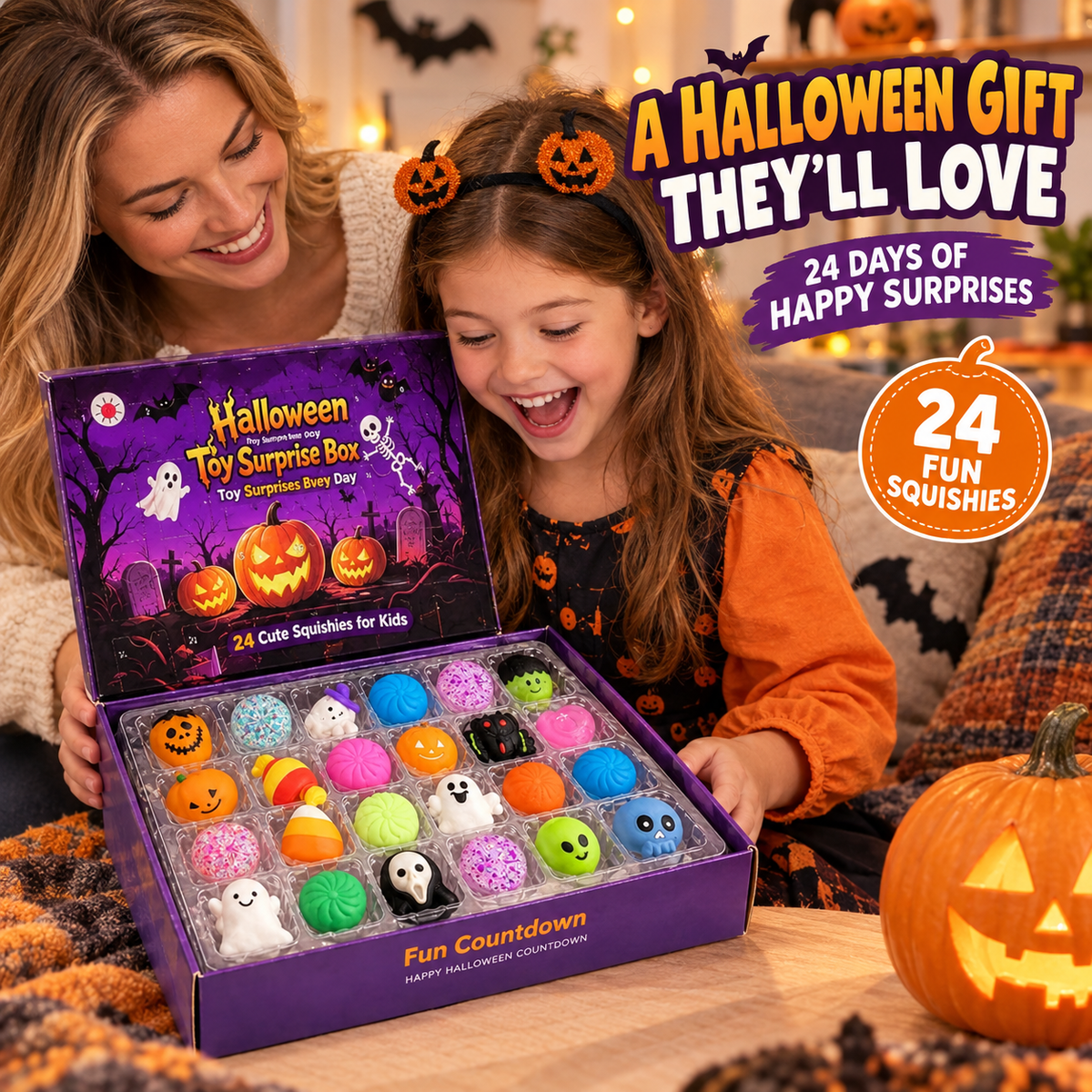 24-Piece Halloween Squishy Advent Calendar