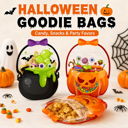 12/24/36/48/60 Pcs Halloween Plastic Goodie Bags