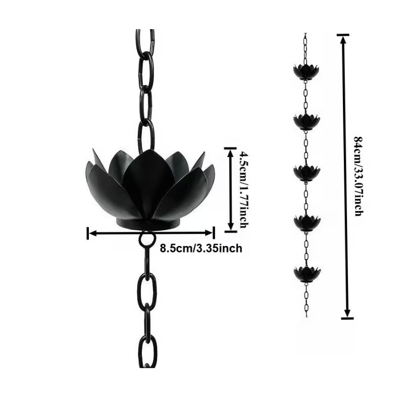 Decorative Metal Rain Chain – Garden Downspout Water Guide (4 Styles)