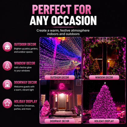 400 LED Pink Christmas Fairy Lights