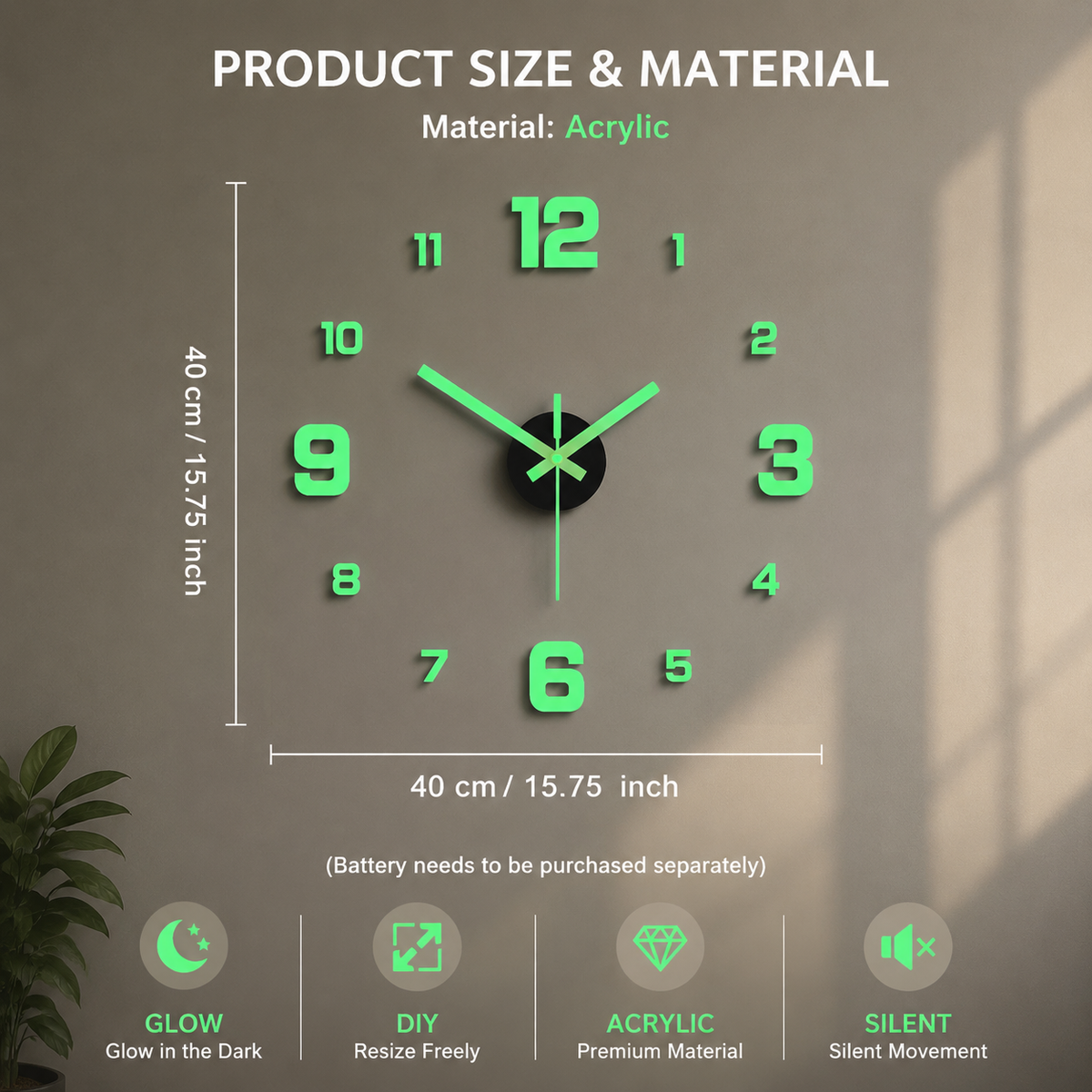 DIY 3D Digital Luminous Wall Clock