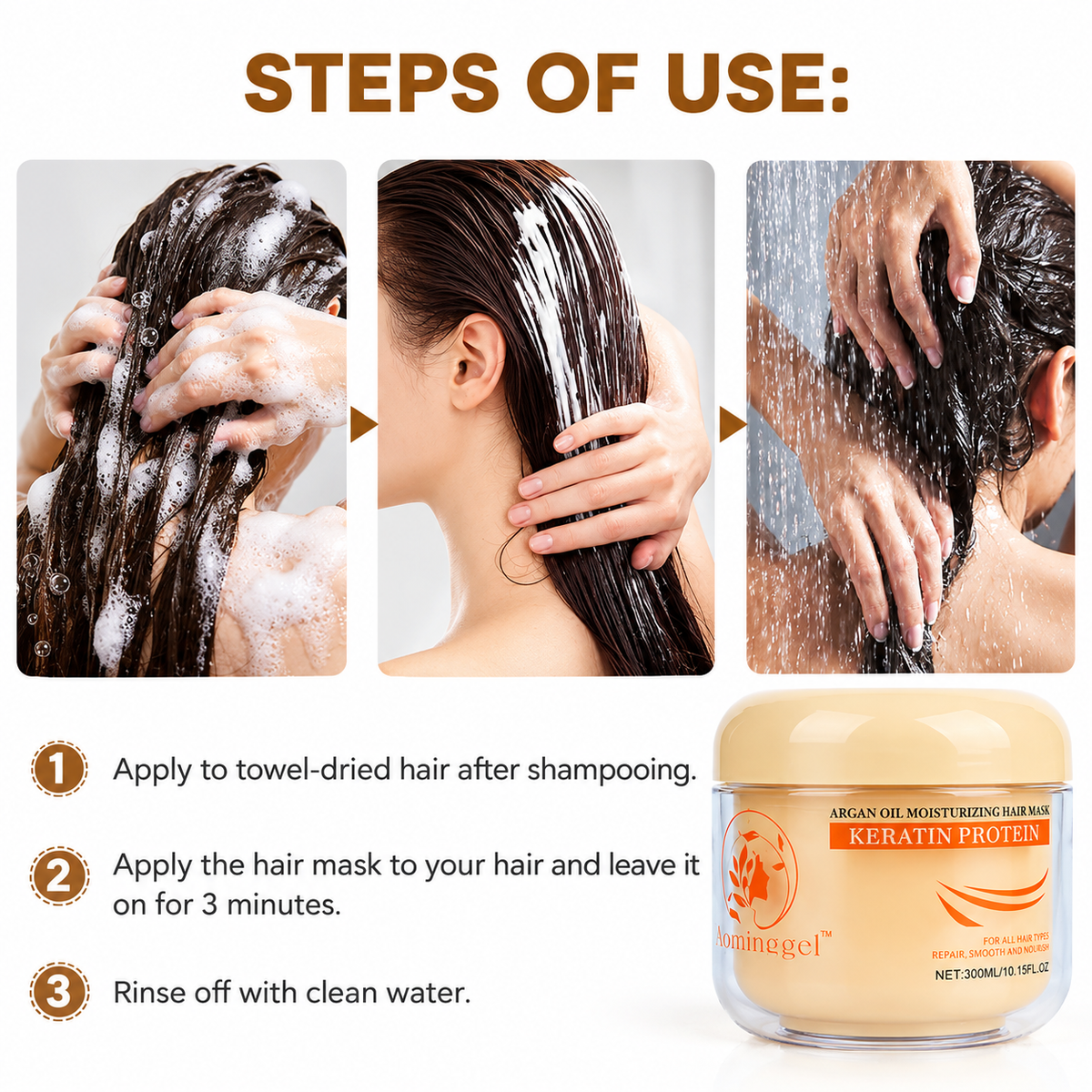 Collagen Hair Mask 300ml |Daily Moisturizing Haircare Leave-On Mask