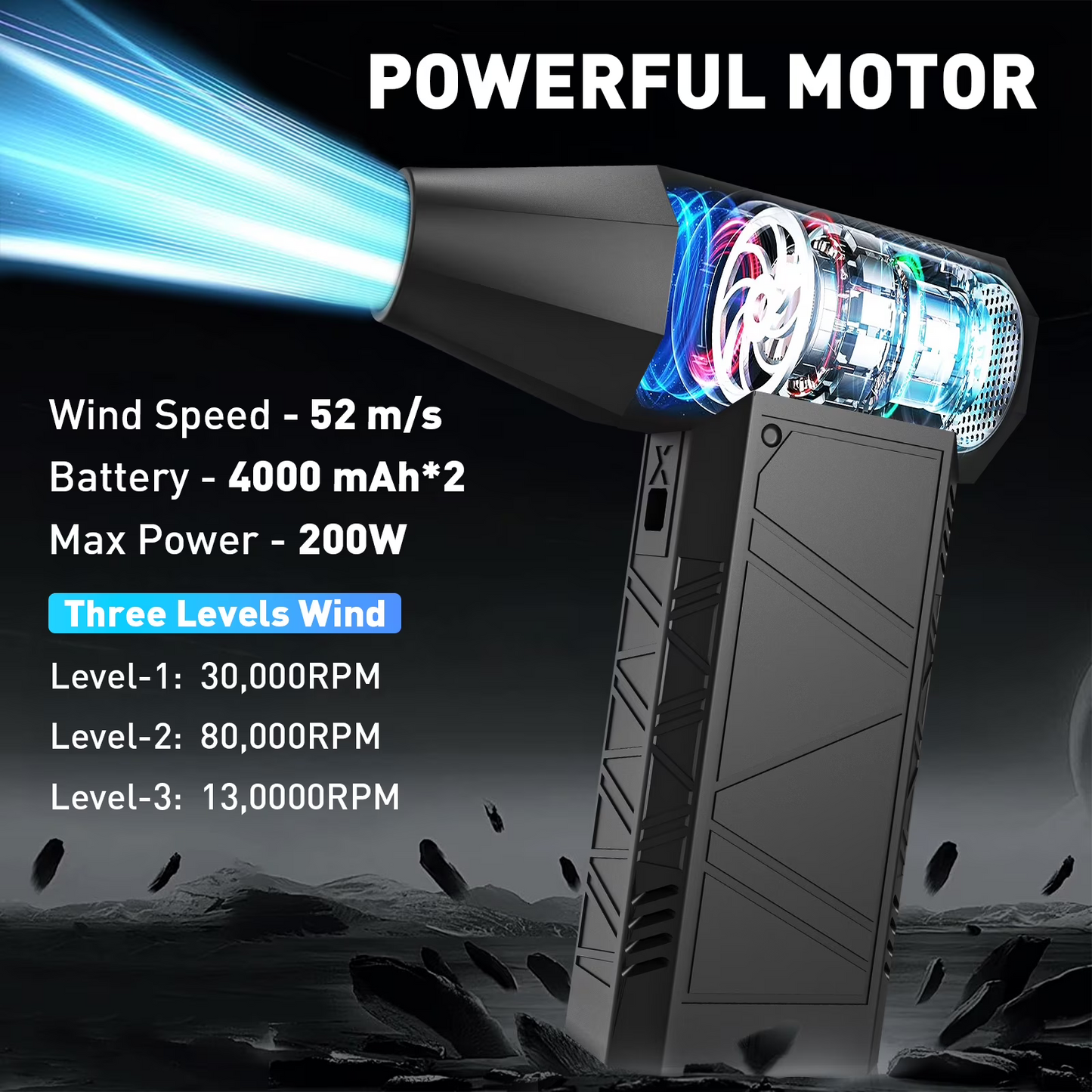 Mini Turbo Jet Fan – 130,000 RPM High-Speed Handheld Blower
