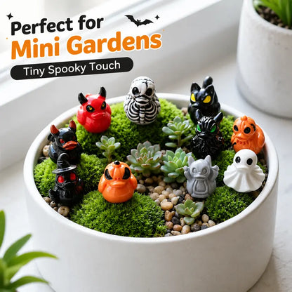 Mini Spooky Skull Devil Resin Duck Ornament