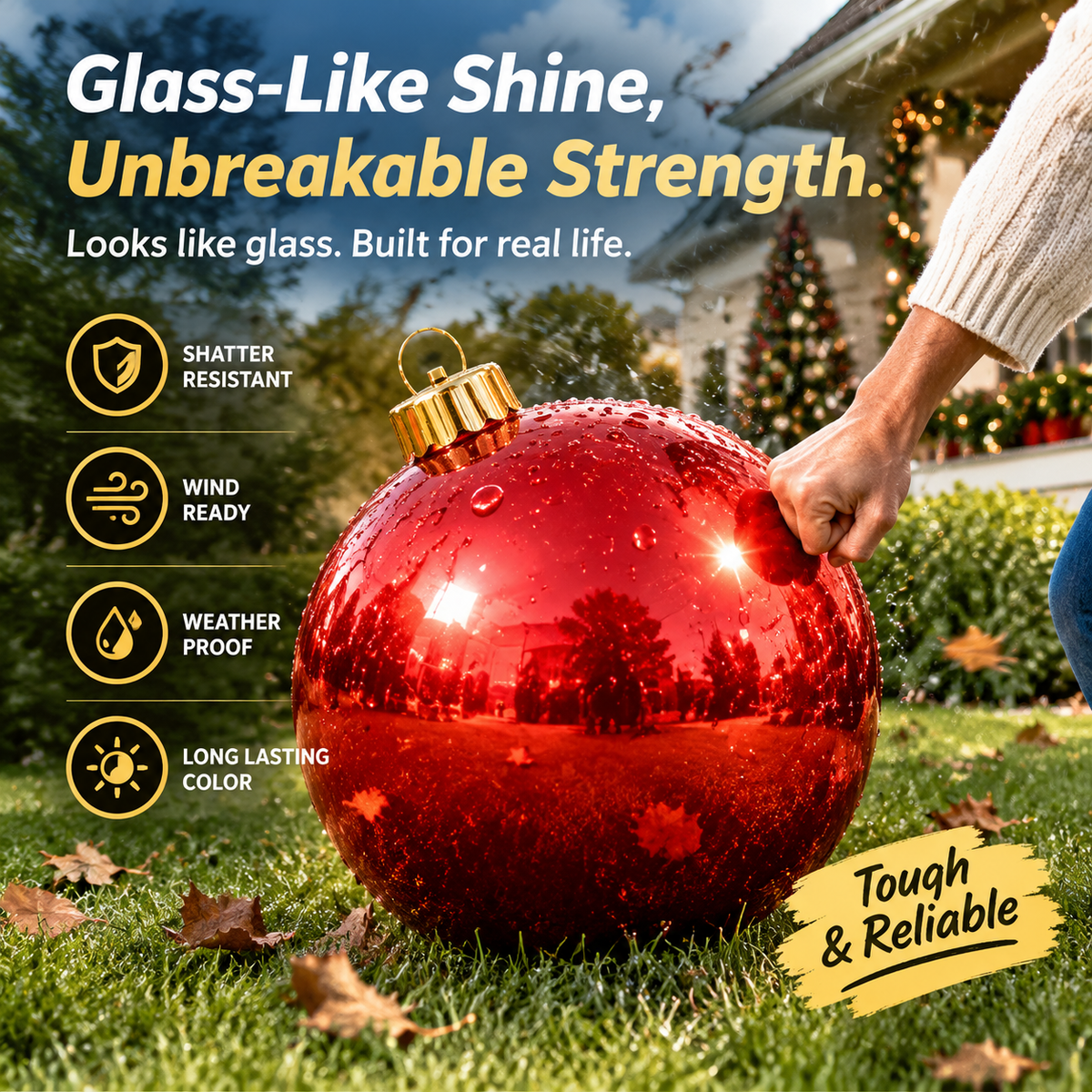 Holiball Inflatable Holiday Ornament – Massive 45cm (18") Reusable Decoration