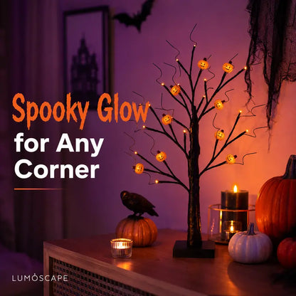 24-Inch Halloween Black Horror Tree Lights