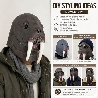 Full Head Realistic Walrus Mask—Adult Halloween Cosplay Costume
