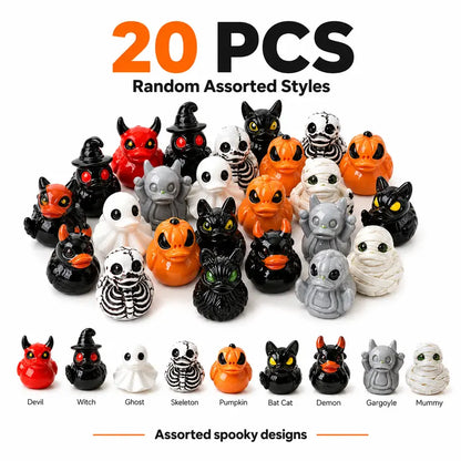 Mini Spooky Skull Devil Resin Duck Ornament