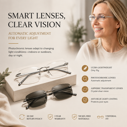 Smart Zoom and Color-Changing Reading Glasses