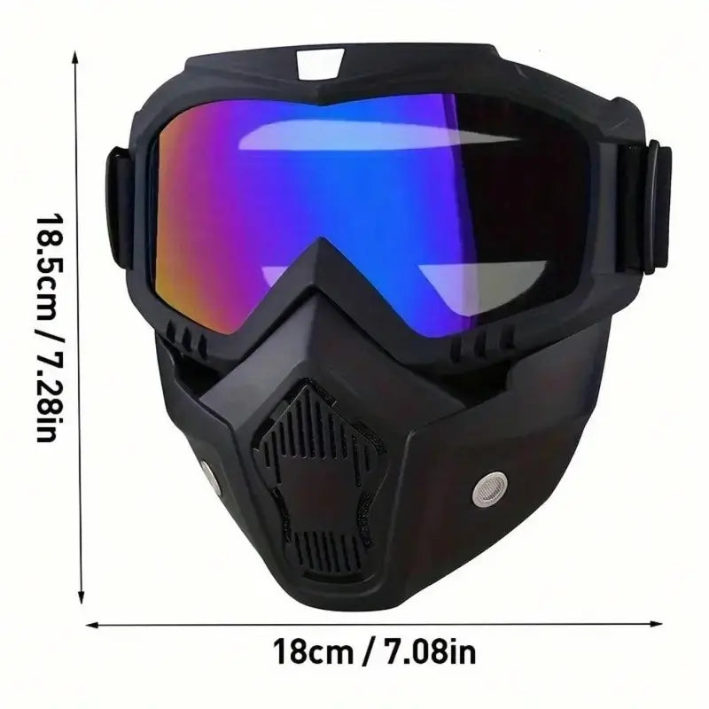 Full Face Protection Mask with Anti-Fog Goggles