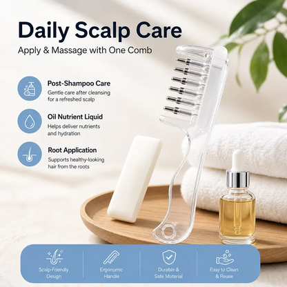 Scalp Liquid Applicator Comb-Refillable Hair Root Oil Massage Comb for Hair Care Treatment