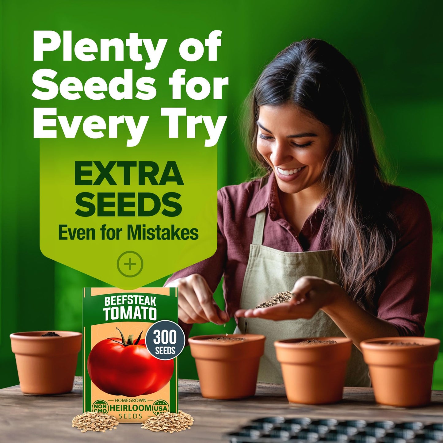🍅Beefsteak Tomato Grow Pack – 300 Heirloom Tomatoes for Your Garden