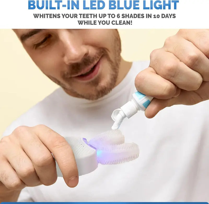 Adults Auto Ultrasonic U-Shaped Toothbrush