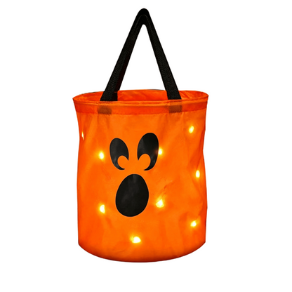 LED Light-Up Pumpkin Candy Bucket – Reusable Glow Trick-or-Treat Bag