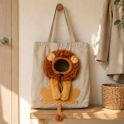 Cartoon Character Cat Carrier Tote – Face-Forward Shoulder Bag for Small Pets