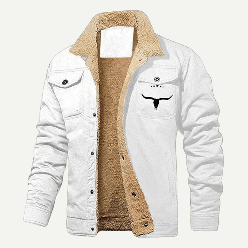 Men’s Retro Western Fleece Jacket – Warm, Rugged & Timeless Style