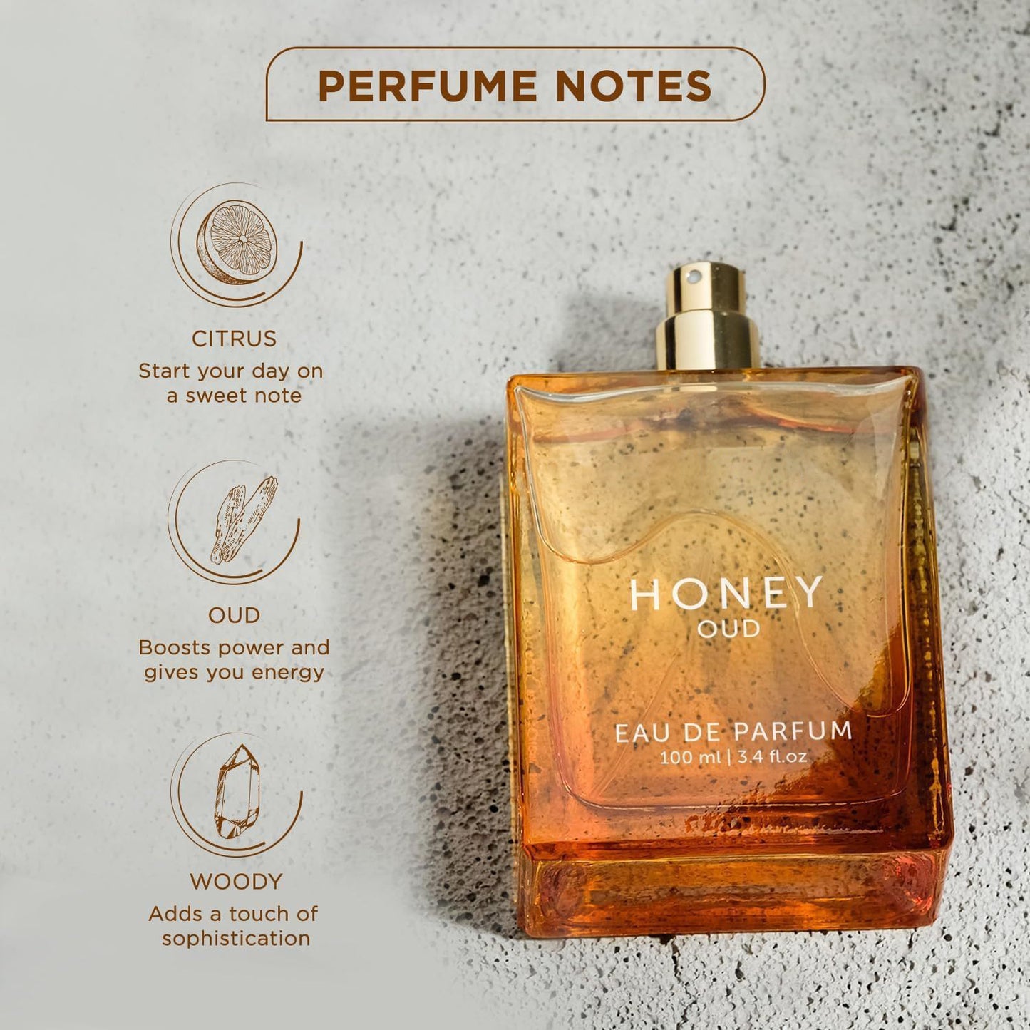 Honey Oud Eau de Parfum – Warm Floral Spice, Clean Vegan Formula, 100ml