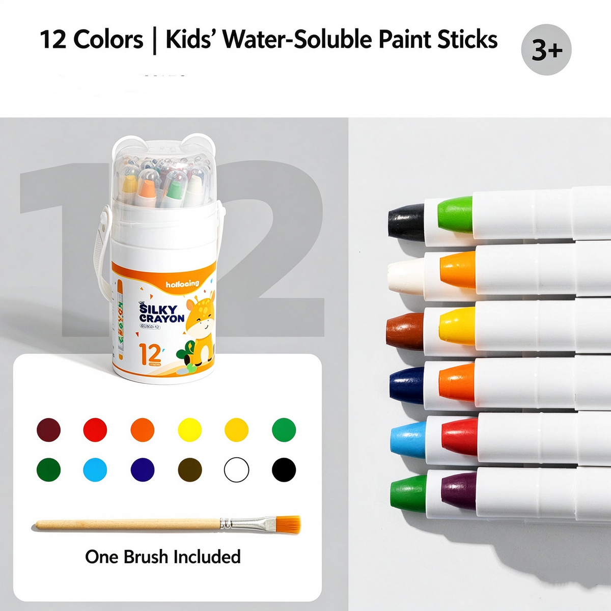 24 Washable Crayons for Toddlers – Non-Toxic Twist-Up Paint Sticks