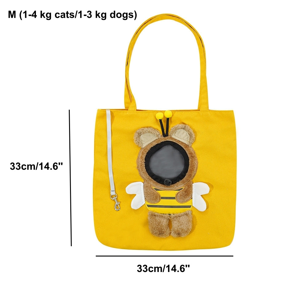 Cartoon Character Cat Carrier Tote – Face-Forward Shoulder Bag for Small Pets