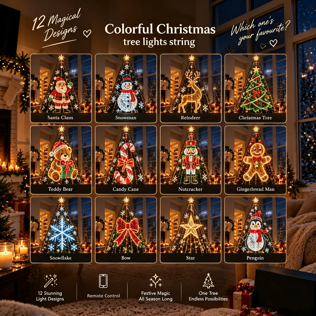 🎄 Upgrade Your Tree With Animated Christmas Magic! 🎅 ✨ Lighted Tree Pro - Smart DIY App-Controlled LED Christmas Tree Lights with Custom Holiday Patterns