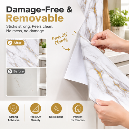 Matte Marble Contact Paper – Peel & Stick Waterproof Vinyl Wrap