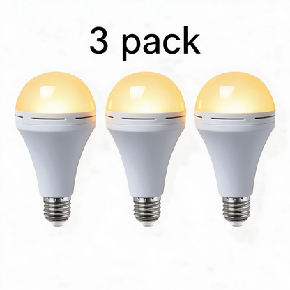 Rechargeable Emergency LED Bulbs 3 Pack – Battery Backup for Outages & Camping