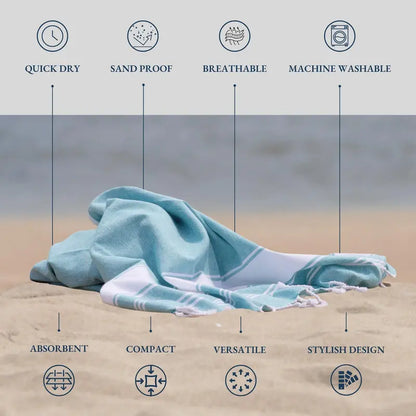Lightweight Modern Flat-Weave Beach Towel (39"x71")